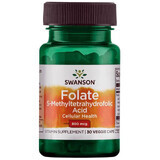 Acide Folique 800 mcg Folate, 30 gélules, Swanson