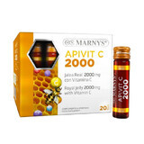 APIVIT C 2000 - Gelée Royale + Vitamine C - Energie, Immunité, Réduction de la Fatigue - 20 Ampoules