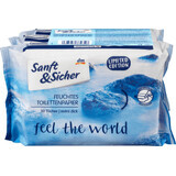 Sanft&Sicher Feel the World papier hygiénique humide, 150 pièces
