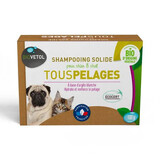 Shampoing solide bio pour tous types de poils de chien et chat, 100 g, Biovetol