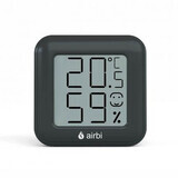 Digitales Raumthermometer und Hygrometer, Schwarz, Airbi