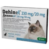 Dehinel antiparasitaire interne pour chats, 230 mg/20 mg, 2 comprimés pelliculés, KRKA