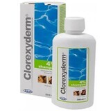 Shampooing dermatologique pour chiens et chats, 250 ml, Clorexyderm 4%.