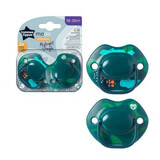 Sucettes orthodontiques Fashion, 18 - 36 mois, vert, 2 pièces, Tommee Tippee