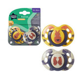 Sucettes orthodontiques amusantes, 18 - 36 mois, Ours, 2 pièces, Tommee Tippee
