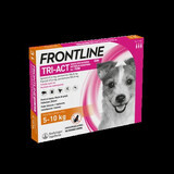 Frontline Tri-Act solution spot-on pour chiens de 5 à 10 kg, 3 pipettes x 1 ml, Frontline