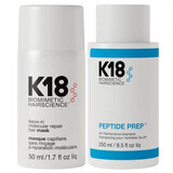 Peptide Prep Ph Maintenance Shampoo Package, 250 ml + Leave In Hair Repair Mask, 50 ml, K18