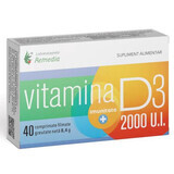 Vitamine D, 2000 UI, 40 comprimés, Remedia