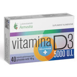 Vitamine D3, 5000 UI, 40 comprimés, Remedia
