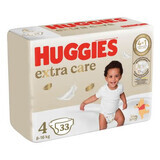 Couches Extra Care, No. 4. 8-16 kg, 33 pcs, Huggies