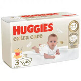 Couches Extra Care, No. 3, 6-10 kg, 40 pièces, Huggies
