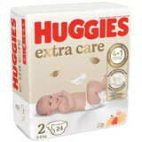 Couches Extra Care, No. 2, 3-6 kg, 24 pièces, Huggies
