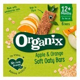 Barres d'avoine complète biologique avec pommes et oranges, +12 mois, 6 barres x 23 g, Organix