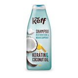 Shampooing pour la restauration et la protection, 500 ml, Kératine et huile de coco, Keff