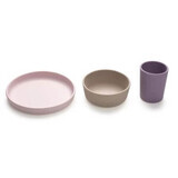 Set de 3 récipients alimentaires en silicone, violet, rose et gris, Melii