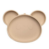 Panda suction cup silicone plate, 6 months+, Bubble Beige, Appekids