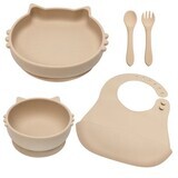 Kitty Silicone Diversion Set, 6 mois+, Bubble Beige, Appekids