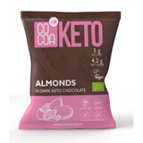 Amandes enrobées de chocolat noir Keto Organic, 70 g, cacao