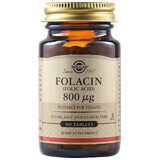 Folacin Acide folique 800 mcg, 100 comprimés, Solgar