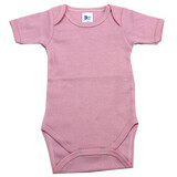 Rib cotton bodysuit with short sleeve, 3-6 months, Pink, Baltic Bebe