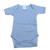 Rib cotton bodysuit with short sleeve, 6-12 months, Blue, Baltic Bebe