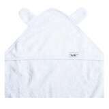 Towel with hood and ears for babies, 80x80 cm, White, Tuxi