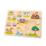 Wooden Puzzle Farm 17 Pieces, + 2 years, New classic toys