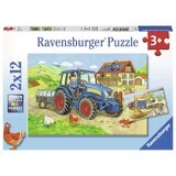 Puzzle chantier et ferme, 2x12 pièces, Ravensburger