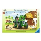 Puzzle tractor de granja, 15 piezas, Ravensburger