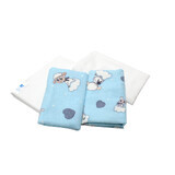 Finet diaper, Blue/Alb, 70x80 cm, 4 pcs, Balbit Baby