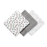 Lot de 3 couches bébé en textile, Bamboo Grey, Babyono