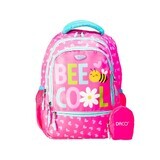 Pink backpack Bee Cool, 38 cm, Albinuta, Daco