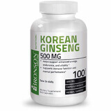 Ginseng coréen 500 mg, 100 gélules, Bronson Laboratories