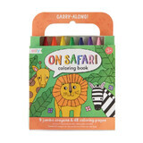 Colouring book and crayons set, 3 years+, Safari, Ooly