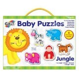 Set of 6 Baby Puzzle Jungle Animals, 2 pieces, Galt