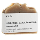 Shampooing solide naturel à l'huile de ricin et à l'argile rhassoul, 130 g, Sabio
