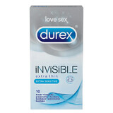 Prezervative Invisible Extra Thin Extra Sensitive, 10 bucati, Durex