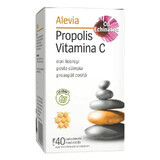 Propolis Vitamine C avec Echinacea et Stevie, 40 comprimés à croquer, Alevia