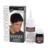 Shampooing teinture homme Manly black, 25ml, Gerocossen