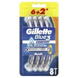 Rasoir jetable Gillette Blue 3 Comfort avec 3 lames, 6 + 2 pièces, P&G