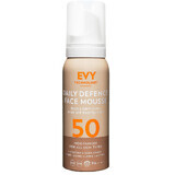 Daily Defense Mousse Crème Solaire SPF 50 Visage, 75 ml, Evy Technology