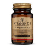 Vitamine D3 2200 IU Cholécalciférol 55 mcg, 50 gélules, Solgar