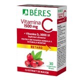 Vitamine C 1500 mg RETARD + Vitamine D3 3000 UI, 30 comprimés, Beres