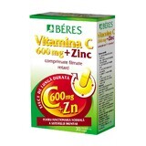 Vitamine C 600 mg + Zinc 15 mg, 30 comprimés, Beres