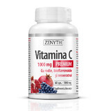 Vitamine C Premium 1000 mg avec grenade, bioflavonoïdes et resvératrol, 60 gélules, Zenyth