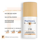 Pharmaceris F Coverage-Correction, fluide délicat à couvrance intense, 01 Ivoire, SPF 20, 30 ml