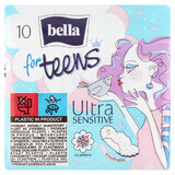 Bella for Teens, serviettes hygiéniques avec ailes, Ultra Sensitive, 10 pièces