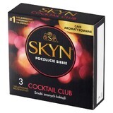 Unimil Skyn ​​​​Cocktail Club, préservatifs aromatisés sans latex, 3 pièces