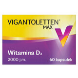 Vigantoletten Max, vitamine D3 2000 IU, 60 gélules