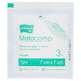 Matopat Matocomp, compresses stériles, 100% coton, 17 fils, 12 couches, 7 cm x 7 cm, 3 pièces